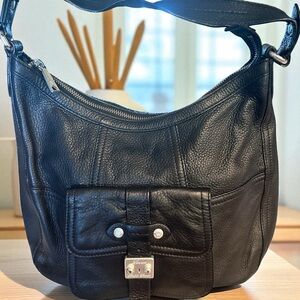 Vintage Lauren Ralph Lauren Black Leather Hobo Bag